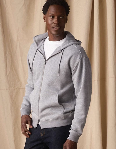 Normal Fleece Full Zip Hoodie Heather Grey