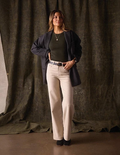 Comfort Terry Wide Leg Pant Birch