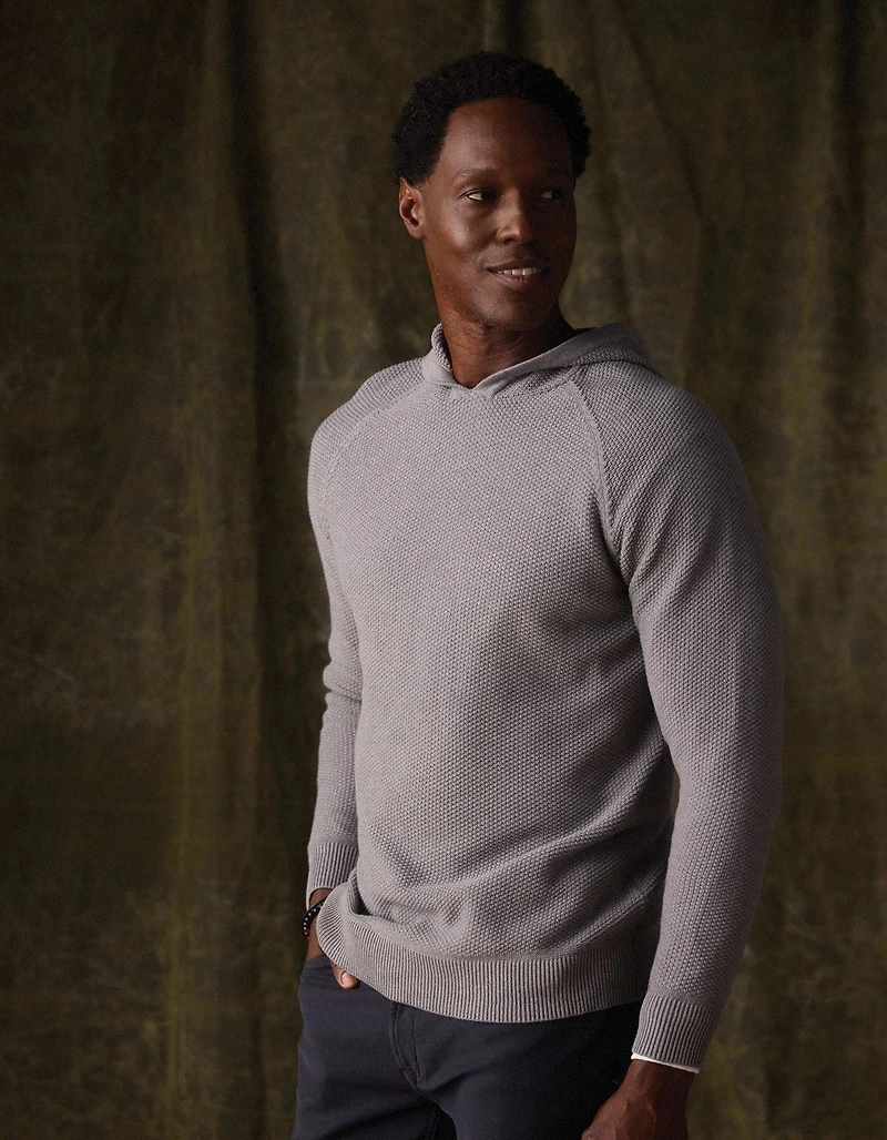 COOLMAX® Textured Hoodie Sweater Greystone