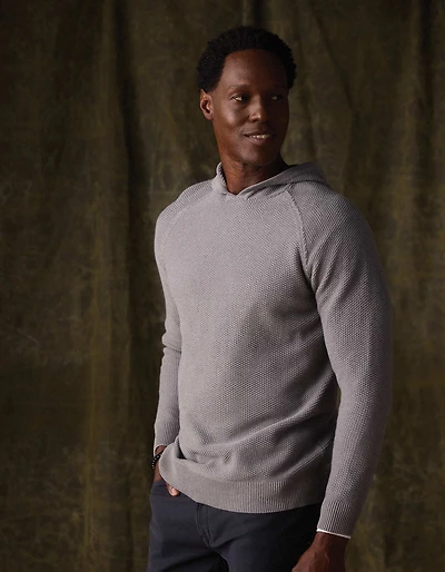 COOLMAX® Textured Hoodie Sweater Greystone