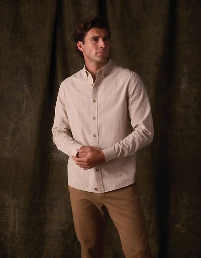 Nikko Classic Button Up Tan Plaid