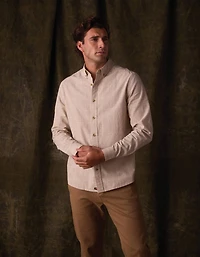 Nikko Classic Button Up Tan Plaid