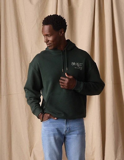 Normal Fleece Graphic Hoodie Varsity Green