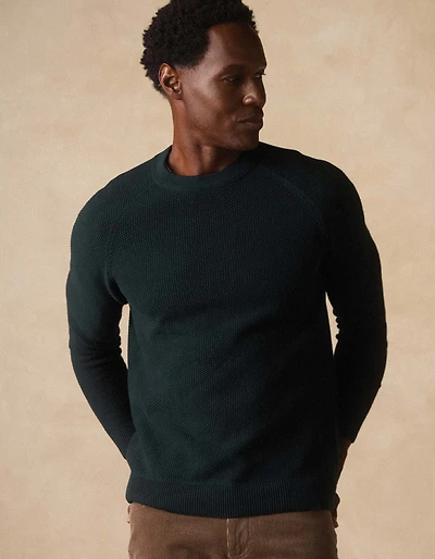 COOLMAX® Textured Crewneck Sweater Varsity Green