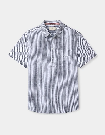 Lived-In Cotton Popover Navy Railroad Stripe
