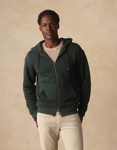 Normal Fleece Full Zip Hoodie Varsity Green