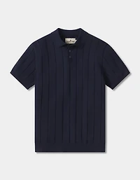Robles Rib Stitch Polo Heathered Grey