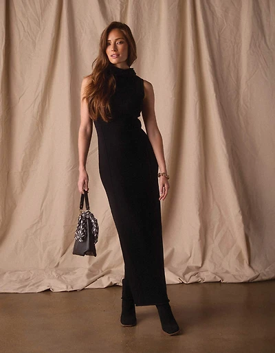 Eloise Column Dress Black