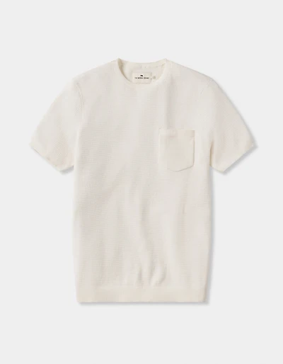 Waffle Knit Sweater Tee Cream