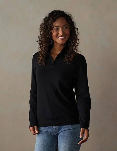 Puremeso Weekend Companion Quarter Zip Black