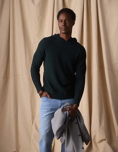 COOLMAX® Textured Hoodie Sweater Varsity Green