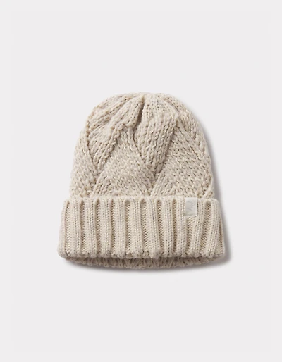 Cable Knit Beanie in Cream