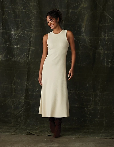 Vintage Thermal Midi Dress Oat