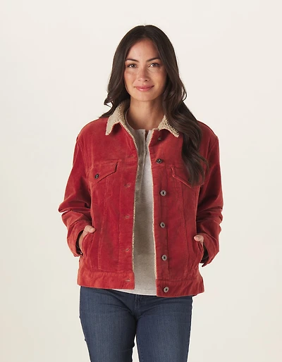 Sherpa Collar Cord Trucker Auburn