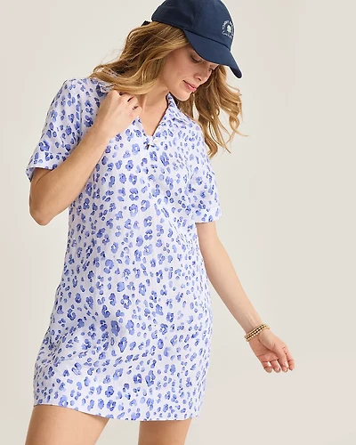 two palms short-sleeve linen collared dress Tommy Bahama Women's Two Palms Short-Sleeve Linen Collared Dress - Tea Leaf