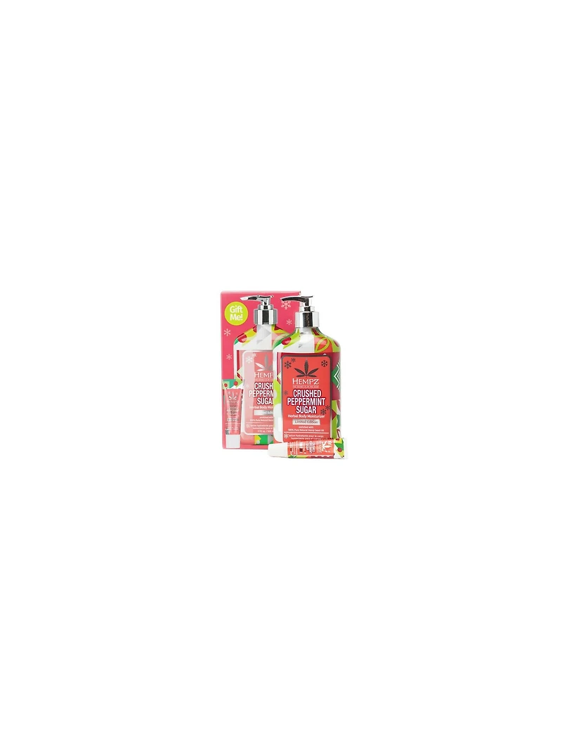 Hempz Hydratant Corporel Sucre Menthe Poivrée Broyée Baume à Lèvres Ensemble Cadeau