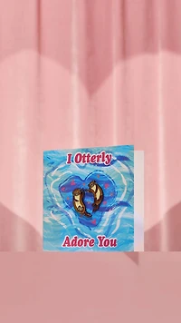 Carte de souhaits avec épinglette I Otterly Adore You