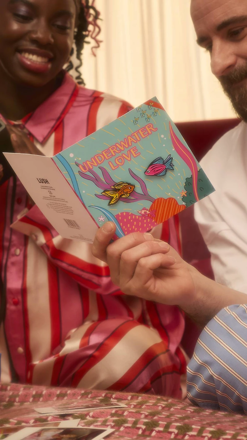 Carte de souhaits avec épinglette Underwater Love