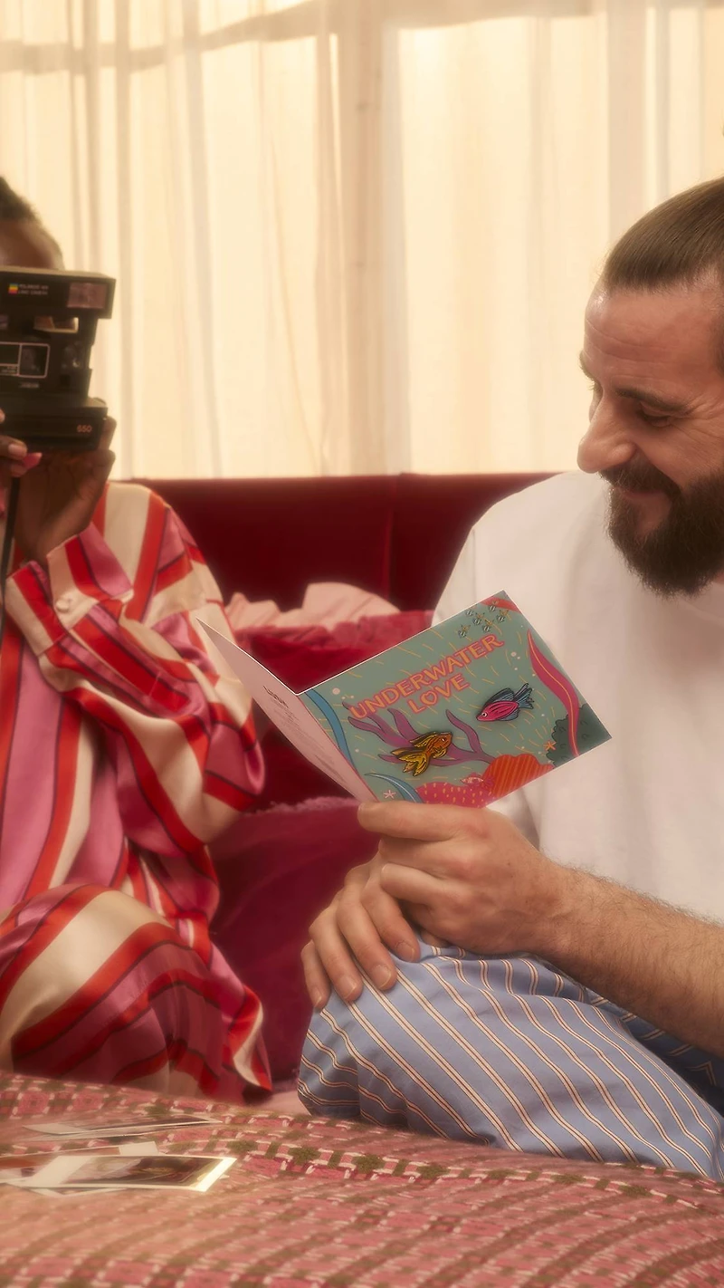 Carte de souhaits avec épinglette Underwater Love