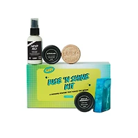Travel-sized skincare and haircare kit