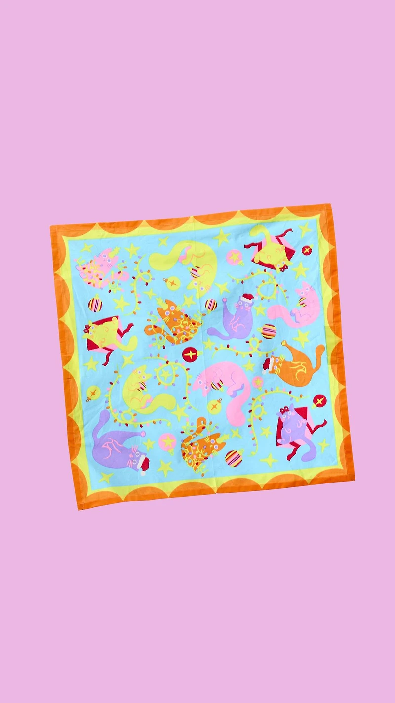 Purrrfect Christmas Knot Wrap