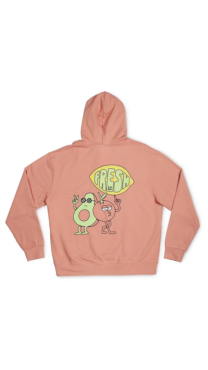 Fresh Values Coral Hooded Sweatshirt