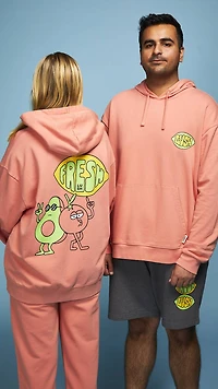Fresh Values Coral Hooded Sweatshirt