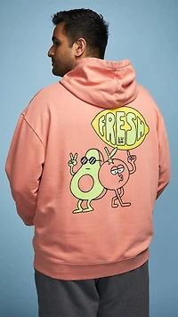 Fresh Values Coral Hooded Sweatshirt