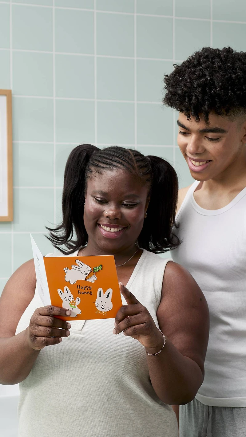 Happy Bunny Greeting Card With Pin