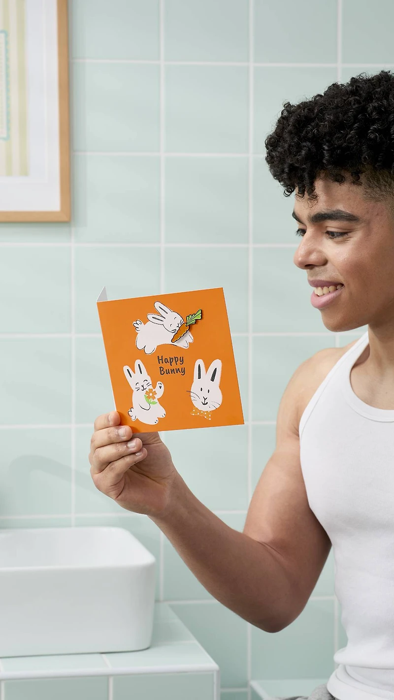 Happy Bunny Greeting Card With Pin