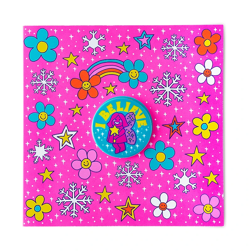 I Believe ... In Snow Fairy Greeting Card With Pin