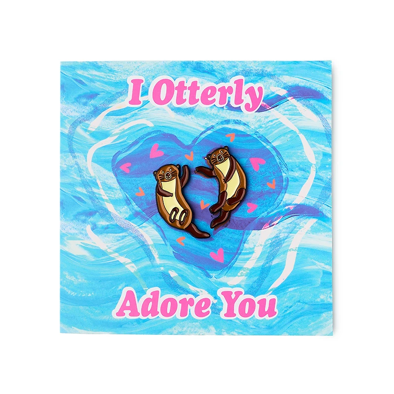 I Otterly Adore You Greeting Card With Pins