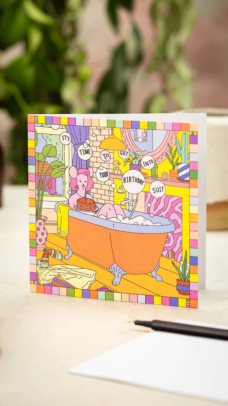 It's Time to Get Into Your Birthday Suit | Greetings Card