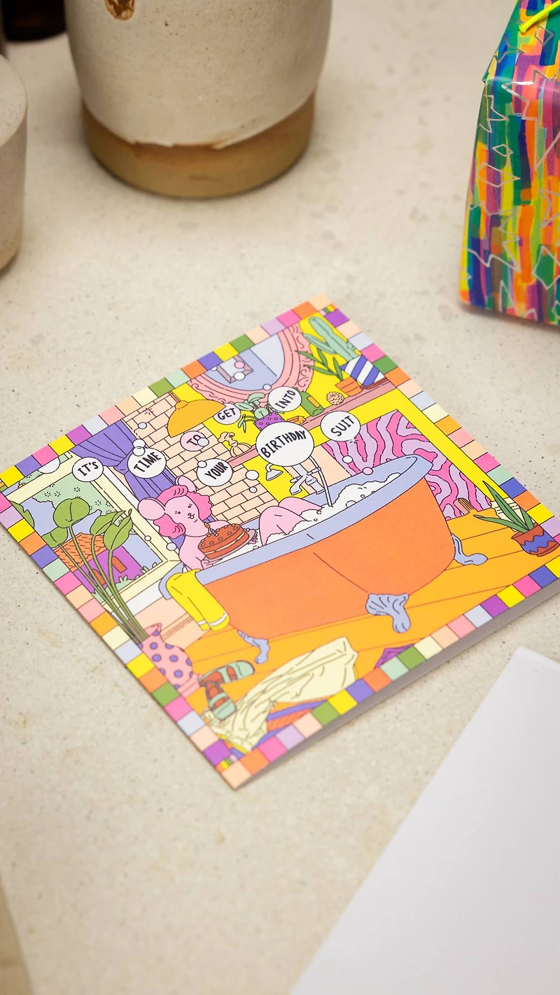 It's Time to Get Into Your Birthday Suit | Greetings Card