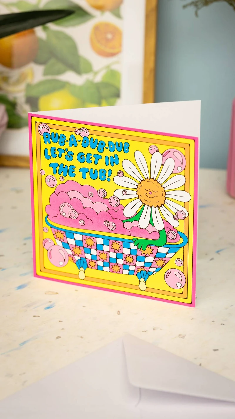 Rub-A-Dub-Dub Let's Get in the Tub! | Greetings Card