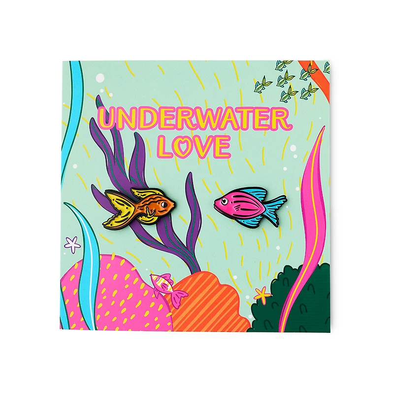Carte de souhaits avec épinglette Underwater Love