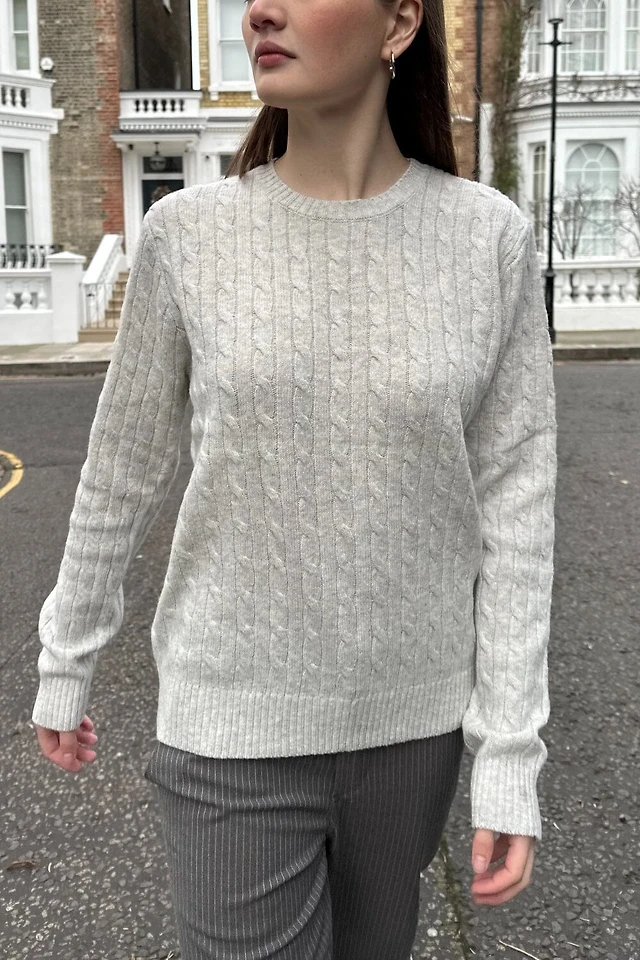 Grey brandy melville cable knit sweater