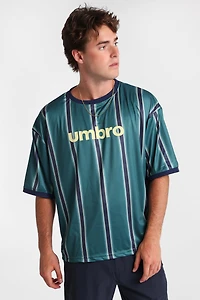 Umbro Large Logo Striped Tee - Green /