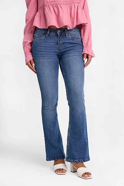 Low Rise Bootcut Jeans - Medium Blue /