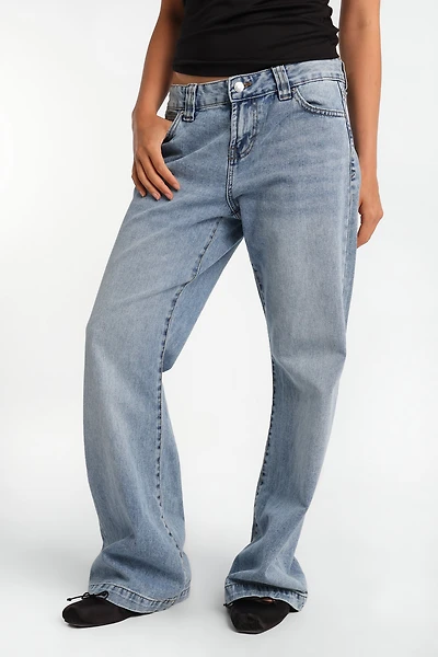 Low Rise Bootcut Jeans - Medium Blue /