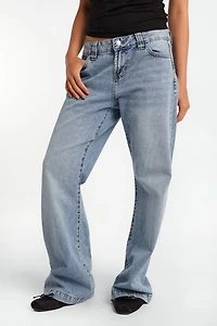 Low Rise Bootcut Jeans - Medium Blue /