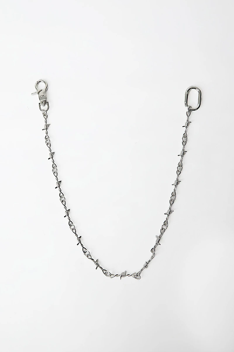 Barbed Wire Wallet Chain - Silver / O/S