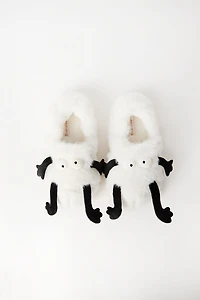 Monster 3D Plush Slippers - White /