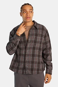 Plaid Button-Up Relaxed Shirt