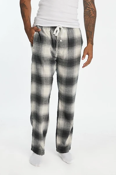 Mens Plaid Classic Pajama Pant - Cream /