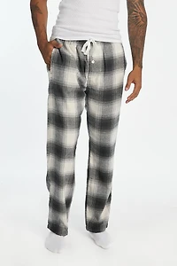 Mens Plaid Classic Pajama Pant - Cream /