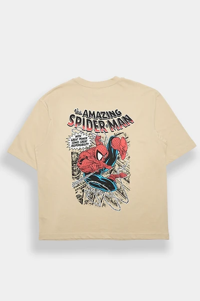 The Amazing Spider-Man Graphic Oversized Tee - Sand /