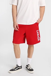 Canada Fleece Shorts - Red /