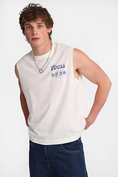 Coors Golden Colorado Graphic Oversized Tank Top - White /