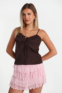 AERO Polka Dot Babydoll Camisole - /
